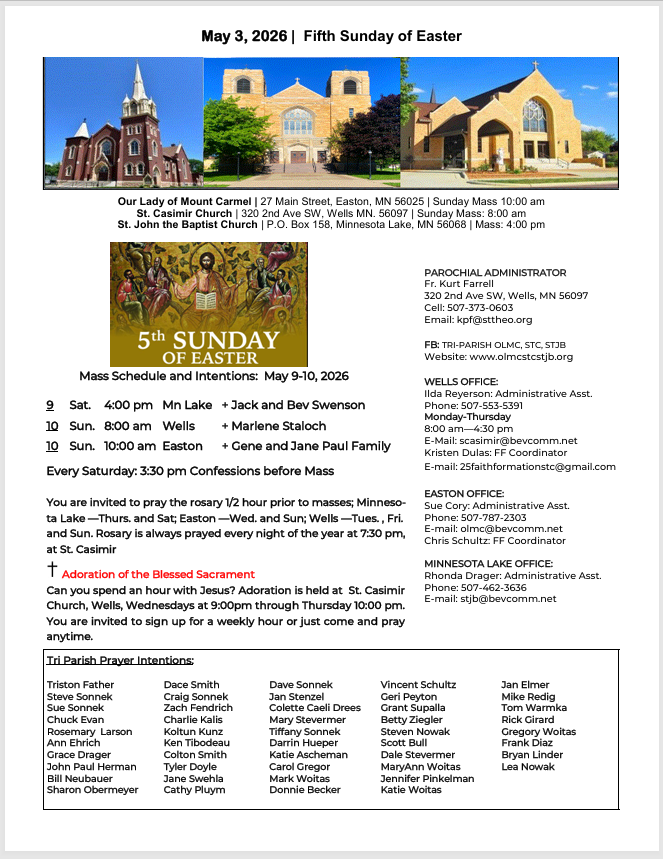 Front bulletin cover 5.3.2026